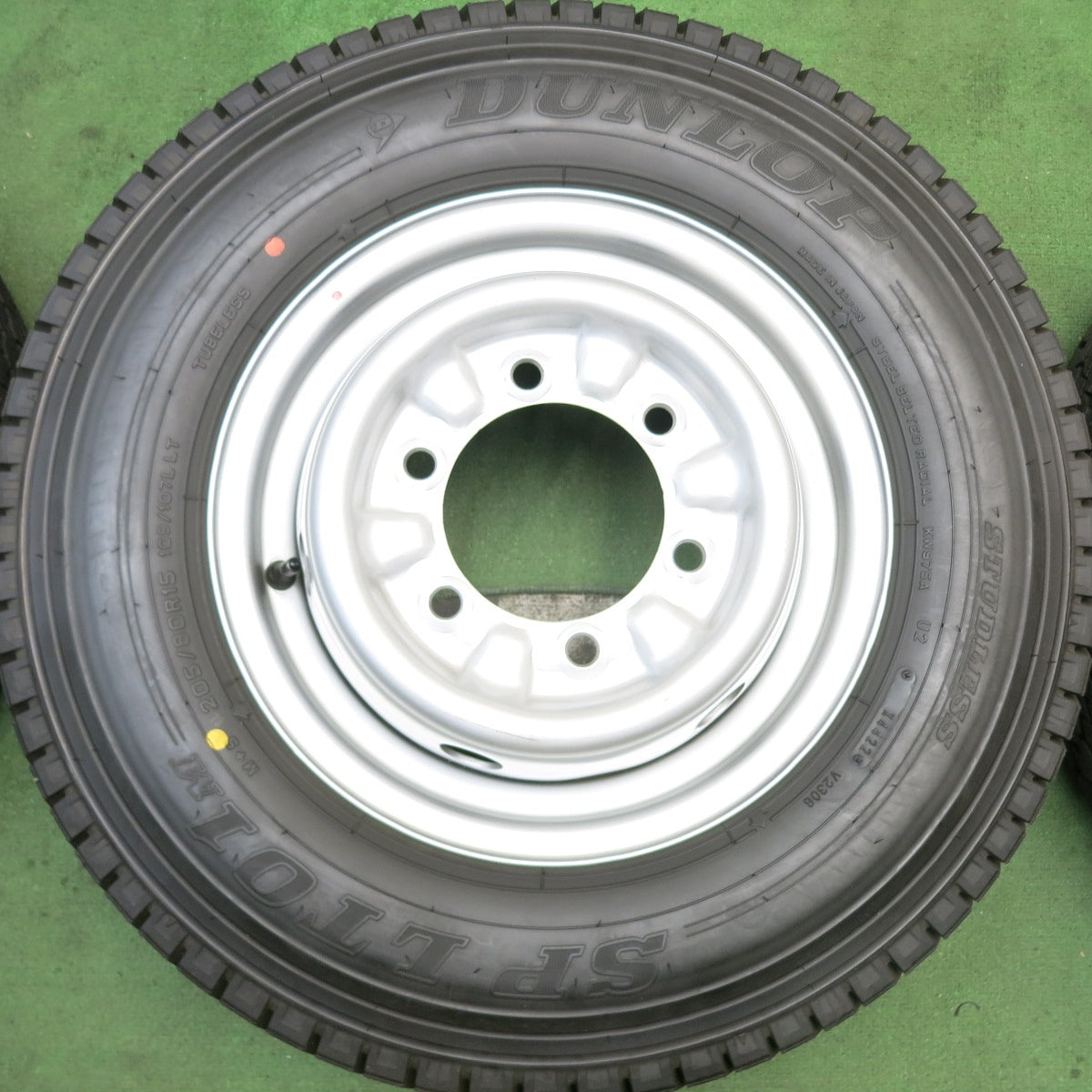 未使用！22年！6本★いすゞ エルフ 等 175R14 8PR 205/80R15 109/107L スタッドレス ダンロップ ウインターマックス SV01 SP LT01M TOPY スチール PCD184.15 170/6H★5090605HAス