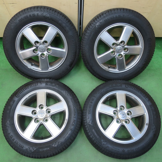[送料無料] バリ溝！22年！9.5分以上★トヨタ 60系 ノア ヴォクシー 純正 195/65R15 スタッドレス コンチネンタル ノースコンタクト NC6 15インチ PCD114.3/5H★5040704イス