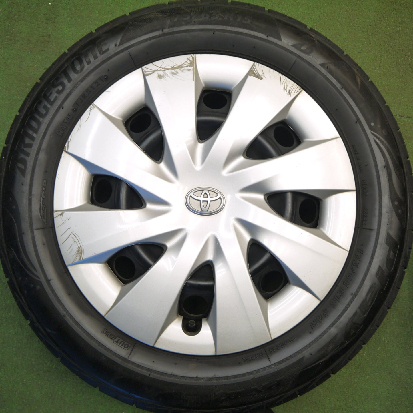 バリ溝！9分★トヨタ ポルテ 等 純正 スチール 175/65R15 ブリヂストン プレイズ PX2 15インチ PCD100/4H★6031609Hノ