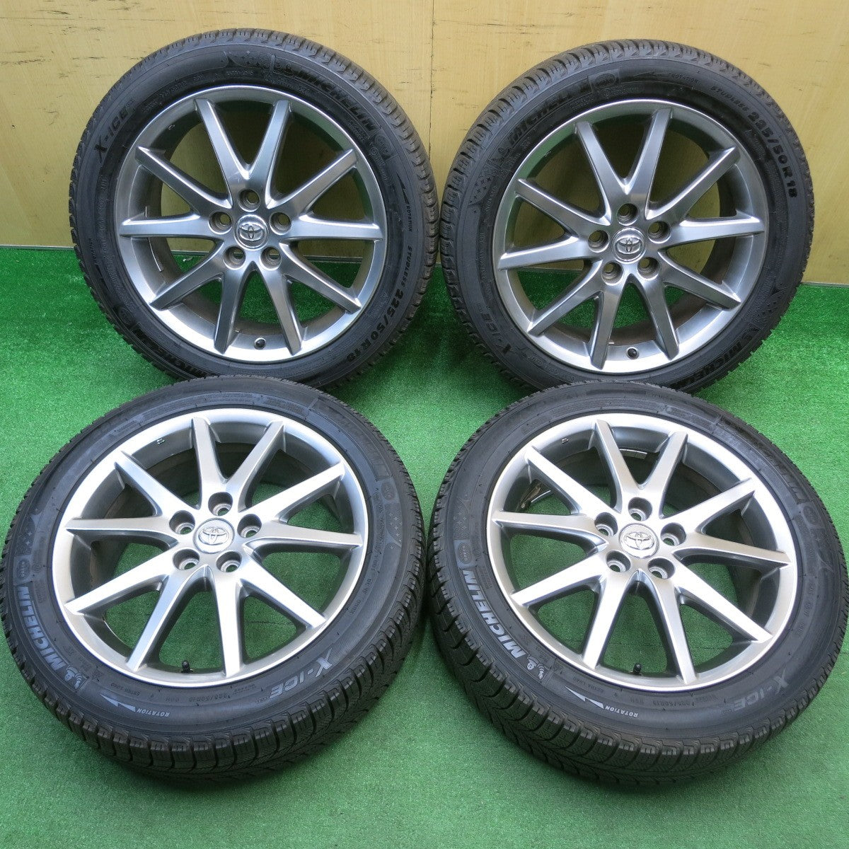 バリ溝！9分★トヨタ 50系 エスティマ アエラス 純正 225/50R18 スタッドレス ミシュラン X-ICE SNOW 18インチ PCD114.3/5H★5120406HAス