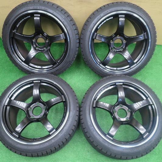 バリ溝！24年！ほぼ10分★シビック タイプR 等 ADVAN Racing TC-4 245/40R18 スタッドレス ダンロップ ウインターマックス WM02 アドバン レーシング 18インチ PCD120/5H★5121406NKス
