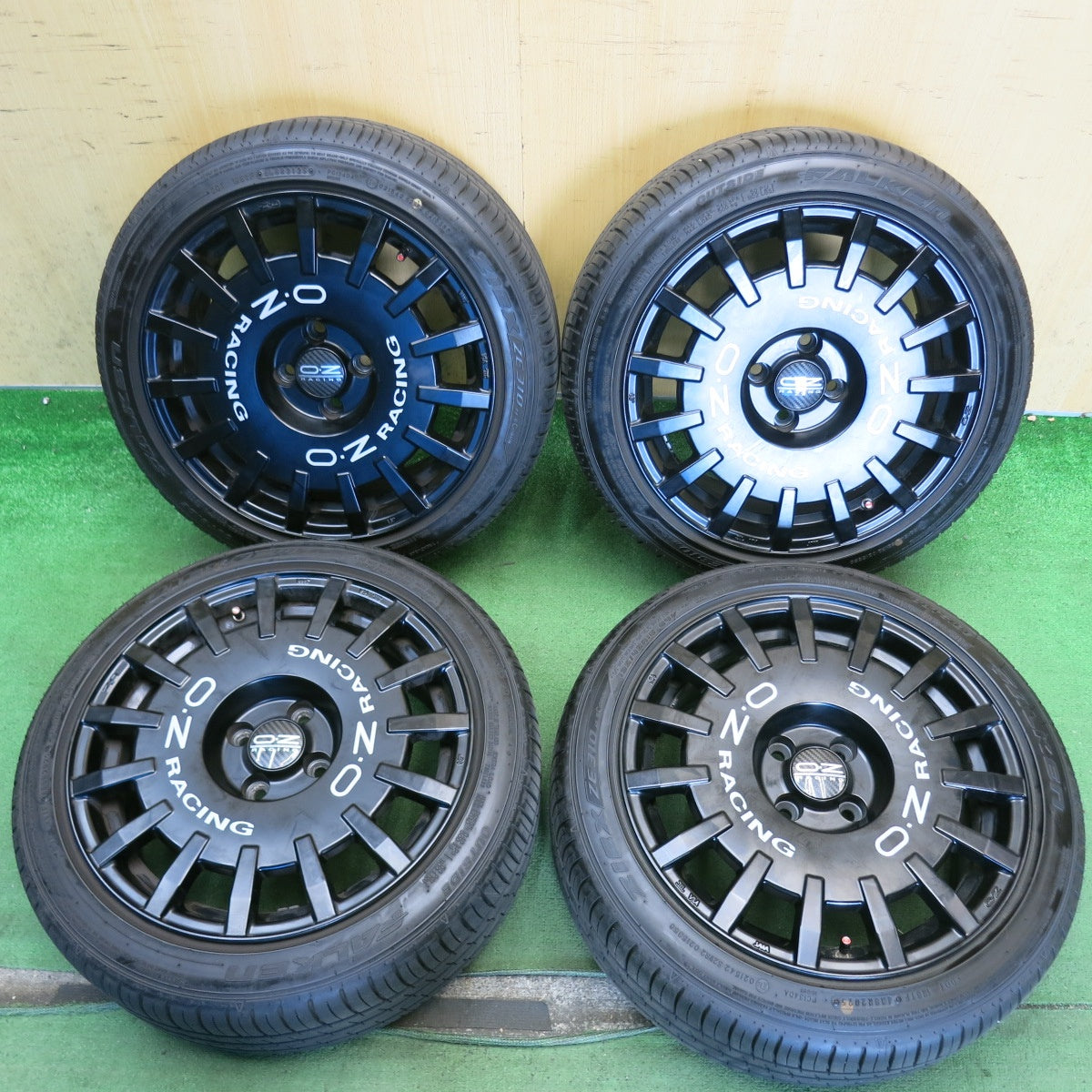 ほぼ未使用！25年◎O・Z RACING Rally RACING 195/45R16 ファルケン ZIEX ZE310 R ECORUN OZ ラリー レーシング 16インチ PCD98/4H◎6081304HAノ