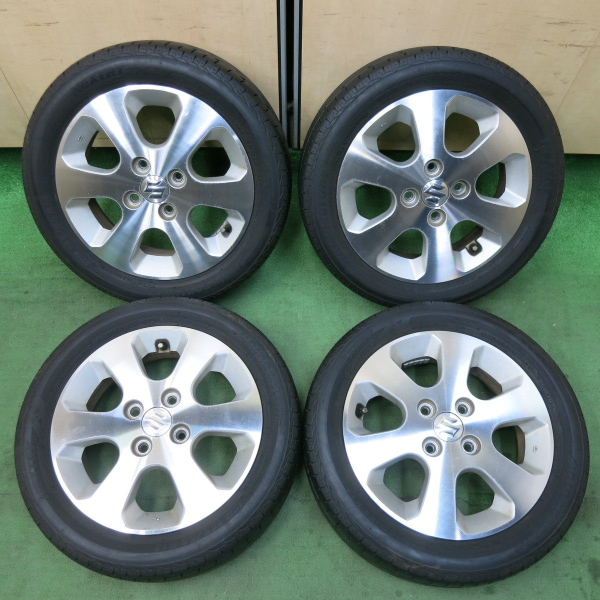 [送料無料] 4本価格★スズキ ワゴンR 純正 165/55R14 ブリヂストン ネクストリー エコピア 14インチ PCD100/4H★5022810SYノ