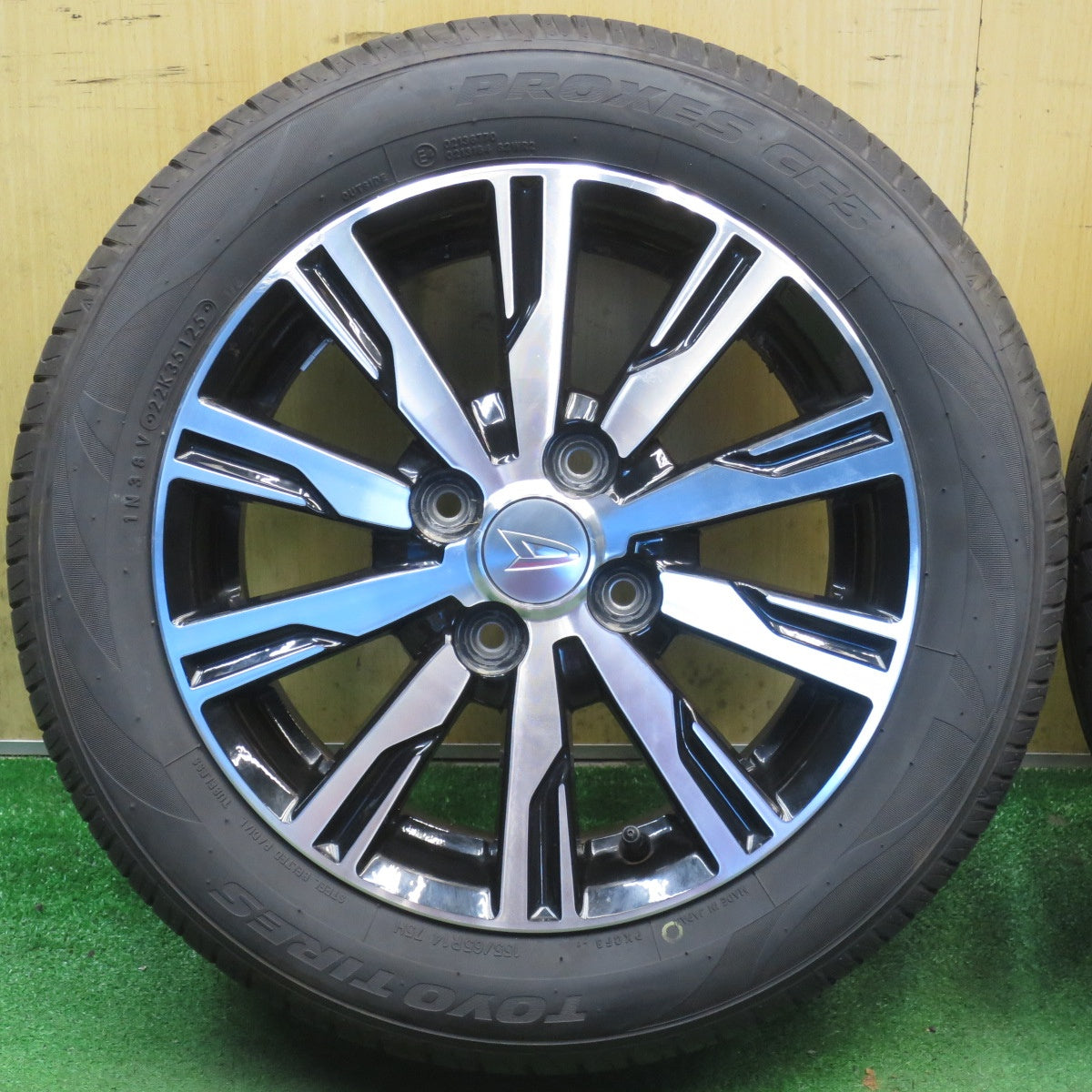 バリ溝！25年！9分◎ダイハツ ムーヴ タント カスタム 純正 155/65R14 トーヨー プロクセス CF3 14インチ PCD100/4H◎6082804NJノ