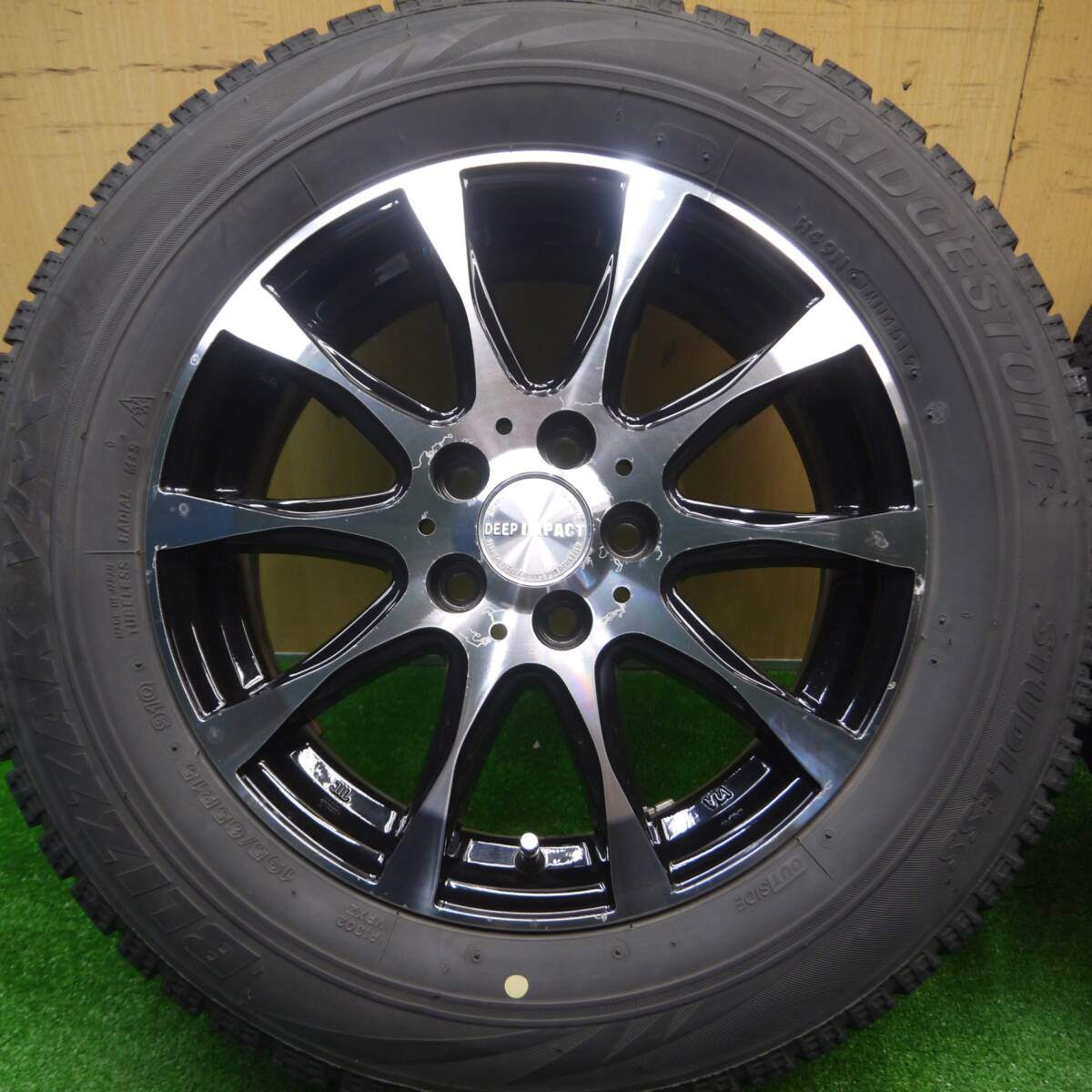 [送料無料] 4本価格★プリウス等 195/65R15 スタッドレス ブリヂストン VRX DEEP IMPACT WZ-8 ディープインパクト PCD100/5H★4100203Hス