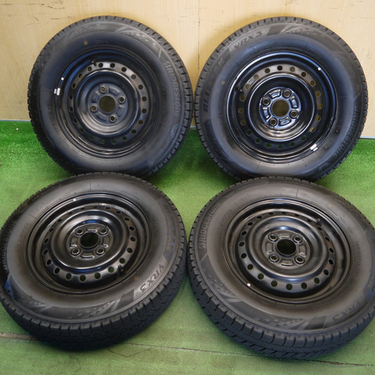 超バリ溝！25年！キレイ！ほぼ10分★スタッドレス 145/80R13 ブリヂストン ブリザック VRX3 スチール ホイール 13インチ PCD100/4H★6052606Hス