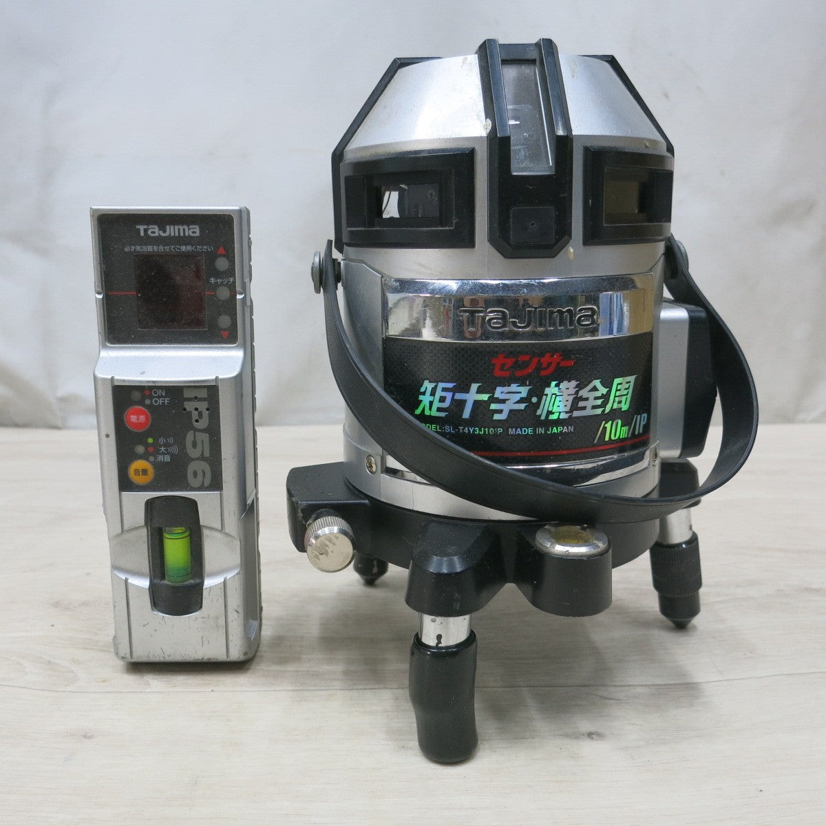 [送料無料] ◆タジマ レーザー 墨出し器 追尾センサー 矩十字 横全周 SL-T4Y3J10IP 受光器 付き 墨出器 TAJIMA ジャンク◆