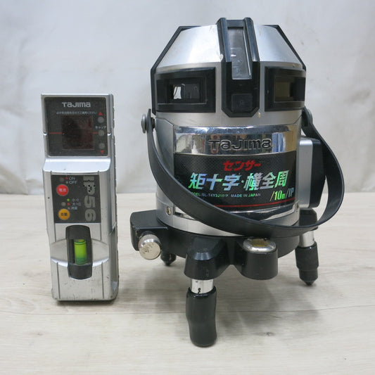 [送料無料] ◆タジマ レーザー 墨出し器 追尾センサー 矩十字 横全周 SL-T4Y3J10IP 受光器 付き 墨出器 TAJIMA ジャンク◆