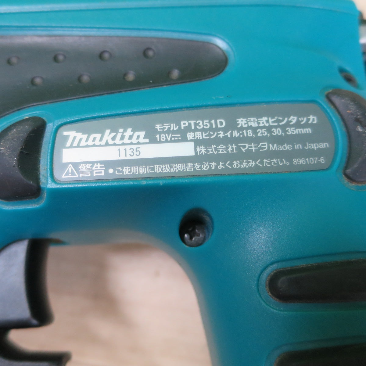 キレイ！付属品付き☆マキタ 充電式 ピン タッカ PT351D 電動 工具 タッカー コードレス ピン 打ち機 打機 makita 18V☆
