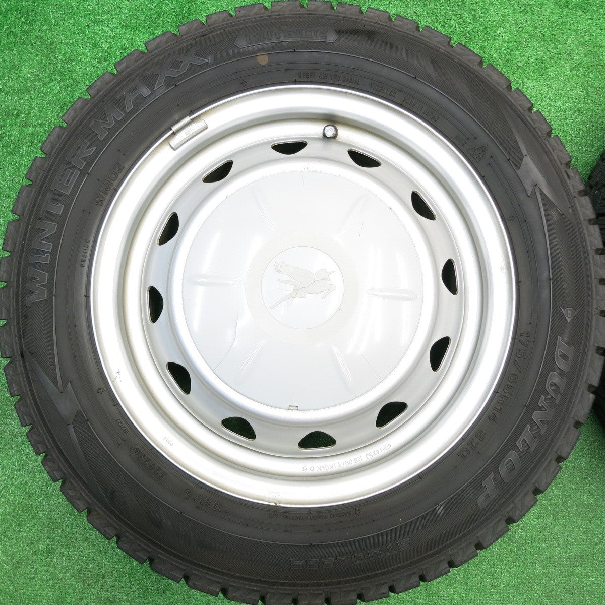 バリ溝！23年！9分★スタッドレス 175/65R14 ダンロップ ウインターマックス WM02 スチール ホイール PCD100 114.3/4H マルチ★5102313HAス