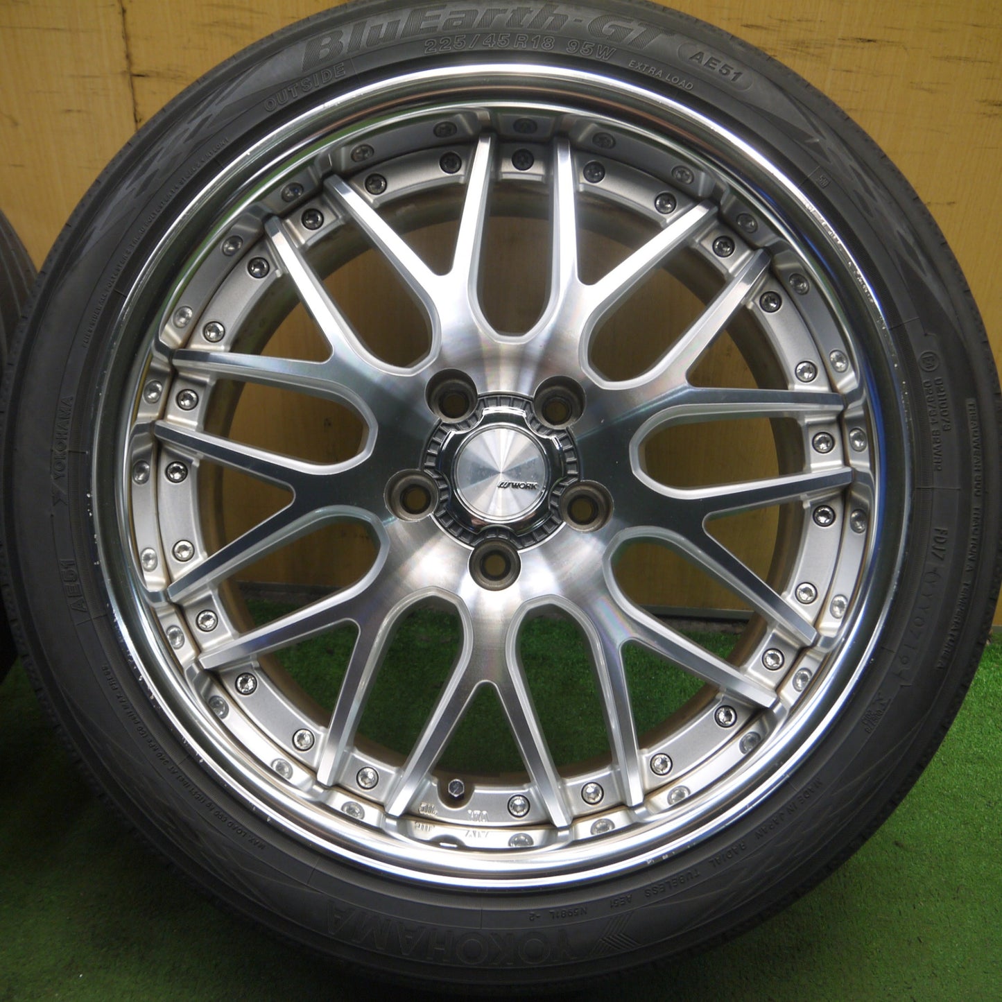 *送料無料* キレイ★WORK Lanvec LM1 225/45R18 ヨコハマ BluEarth-GT AE51 ワーク ランベック PCD114.3/5H★4031315Hノ