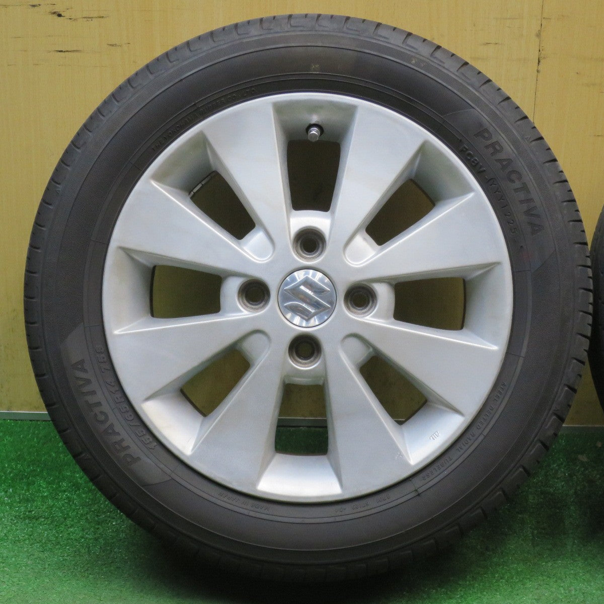 バリ溝！25年！9分★スズキ ワゴンR 純正 155/65R14 プラクティバ ヨコハマ製 14インチ PCD100/4H★6032411NJノ
