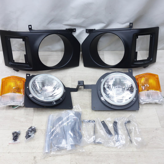 [送料無料] 未使用！左右セット◆4型～ ハイエース GOODSPEED ヘッドライト 丸目 KOITO ハロゲン HCR-221 HCR-1 997-16142 HID-H01 ヘッドランプ グッドスピード マットブラック塗装②◆