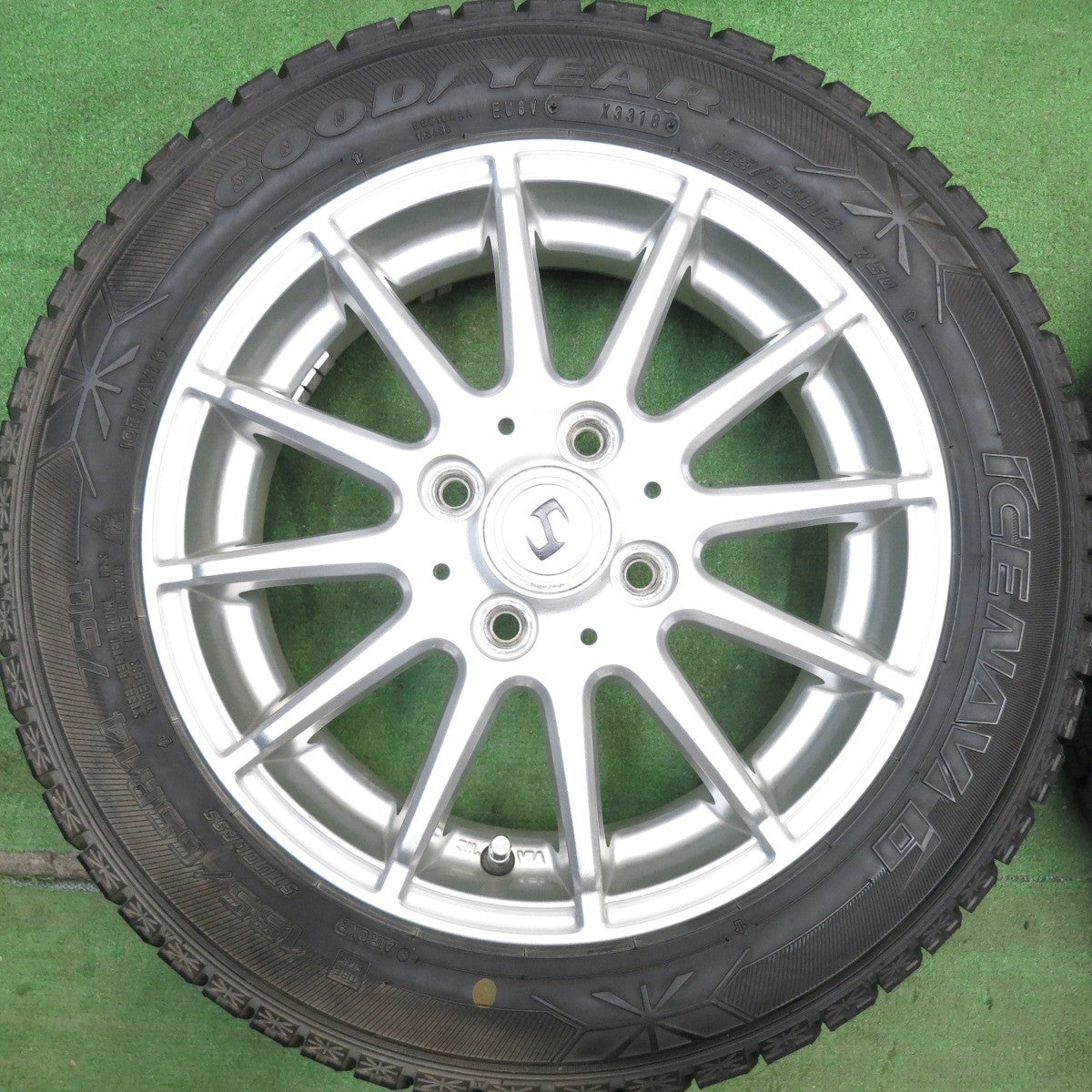 超バリ溝！ほぼ10分★スタッドレス 155/65R14 グッドイヤー アイスナビ6 社外 アルミ 14インチ PCD100/4H★6050508HAス