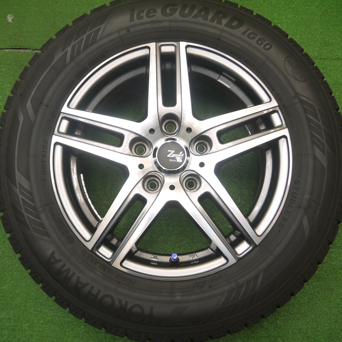 [送料無料] バリ溝！21年！キレイ！9.5分★スタッドレス 195/65R15 ヨコハマ アイスガード iG60 Zmeist VS-1 15インチ PCD114.3/5H★4102501Hス
