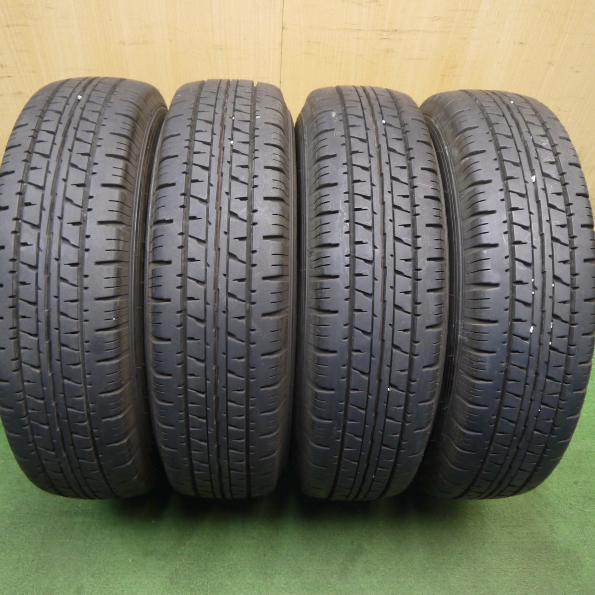 バリ溝！22年！9.5分◎185R14 6PR ダンロップ エナセーブ VAN01 スチール ホイール 14インチ PCD114.3/5H◎6090406Hノ