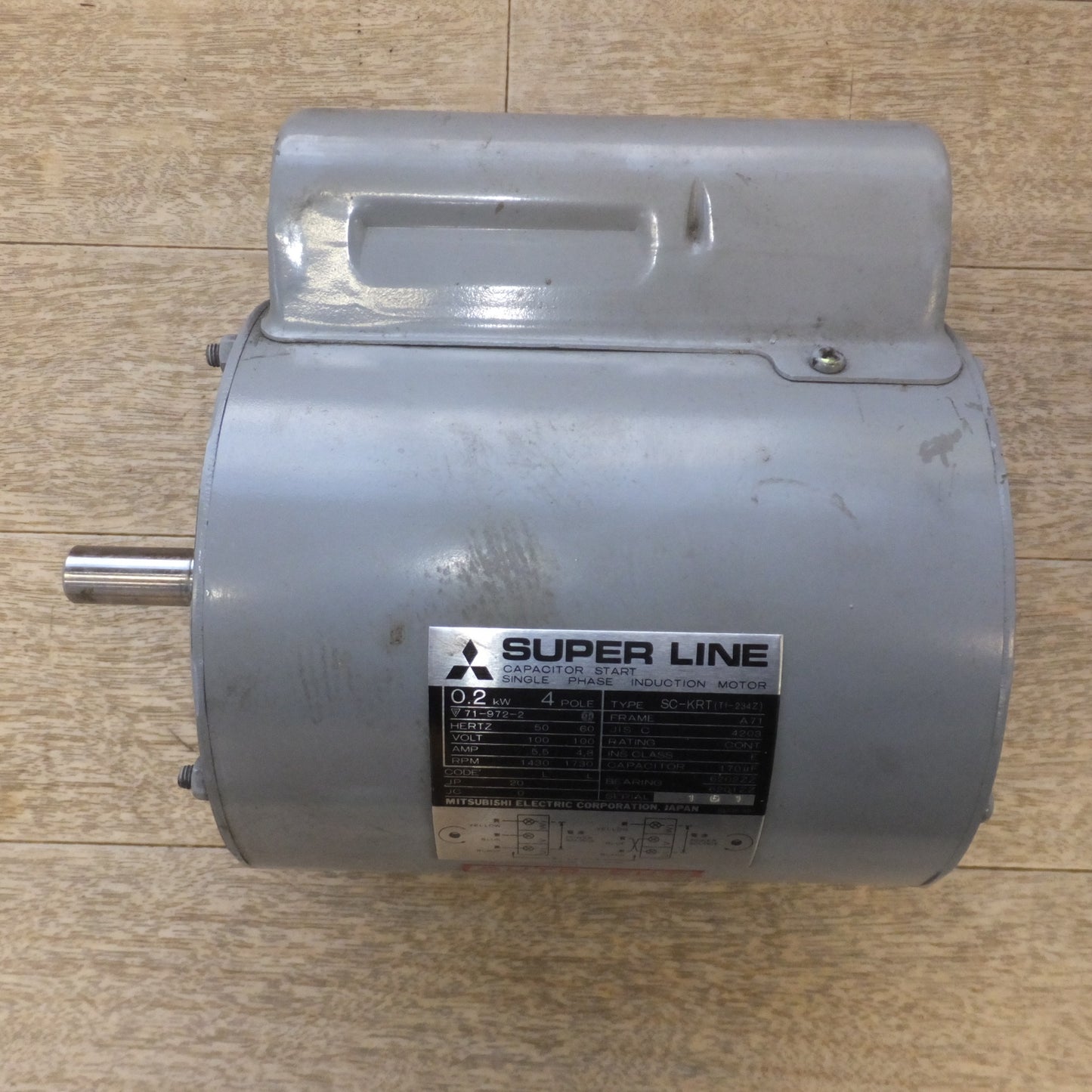[送料無料] 現状品★三菱 MITSUBISHI 単相モーター SUPER LINE SC-KRT　0.2kW 4POLE 100V 50/60Hz　AUTO-CUT★