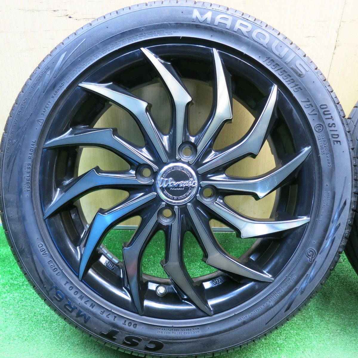 バリ溝！23年！キレイ！9.5分★Warwic HARVEL 165/55R15 マーキス CST MR61 ワーウィック ハーベル 15インチ 軽サイズ PCD100/4H★6040507HAノ