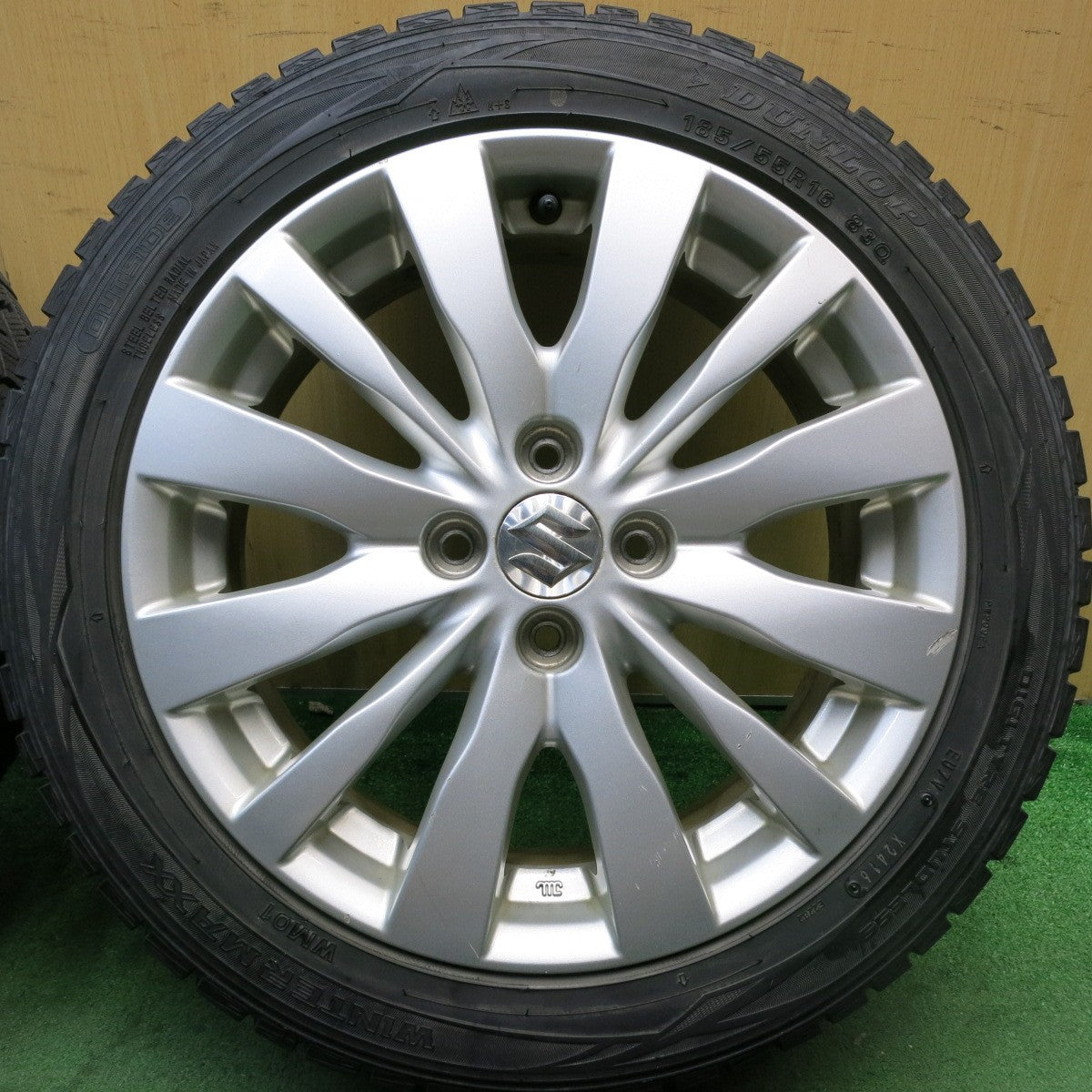 4本価格★スズキ スイフト 純正 185/55R16 スタッドレス ダンロップ ウインターマックス WM01 16インチ PCD100/4H★5083110HAス