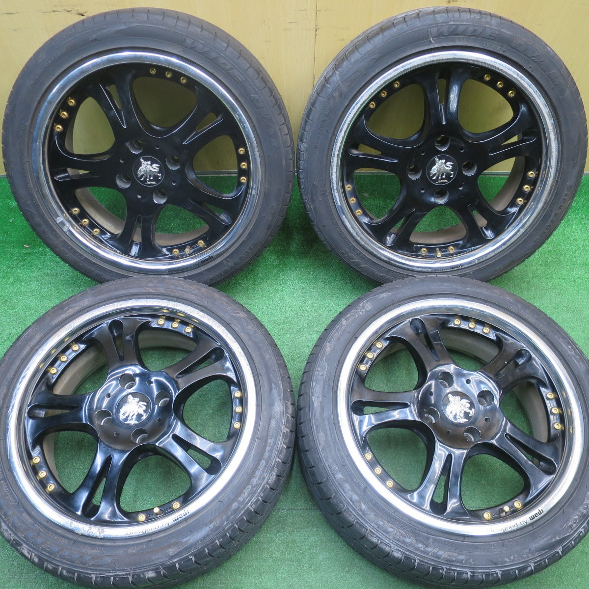 バリ溝！9分★Kranze Cerberus 215/45R17 ファイアストン ファイアホーク ワイドオーバル クレンツェ ケルベロス 17インチ PCD114.3/4H★5111906NJノ