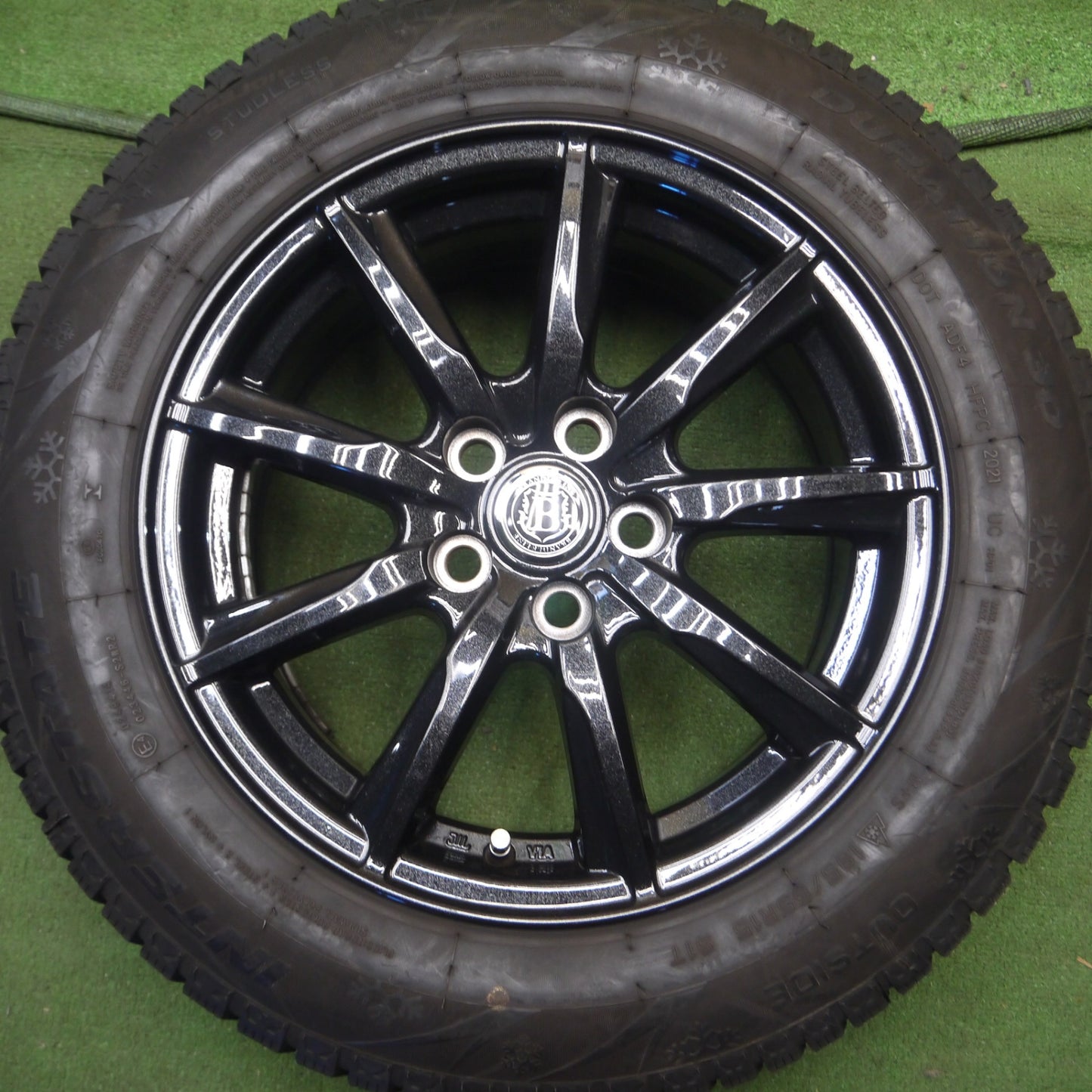 [送料無料] バリ溝！21年！キレイ！9分★BRANDLE-LINE 195/65R15 スタッドレス INTERSTATE DURATION 30 ブランドルライン インターステート 15インチ PCD100/5H★4030105Hス