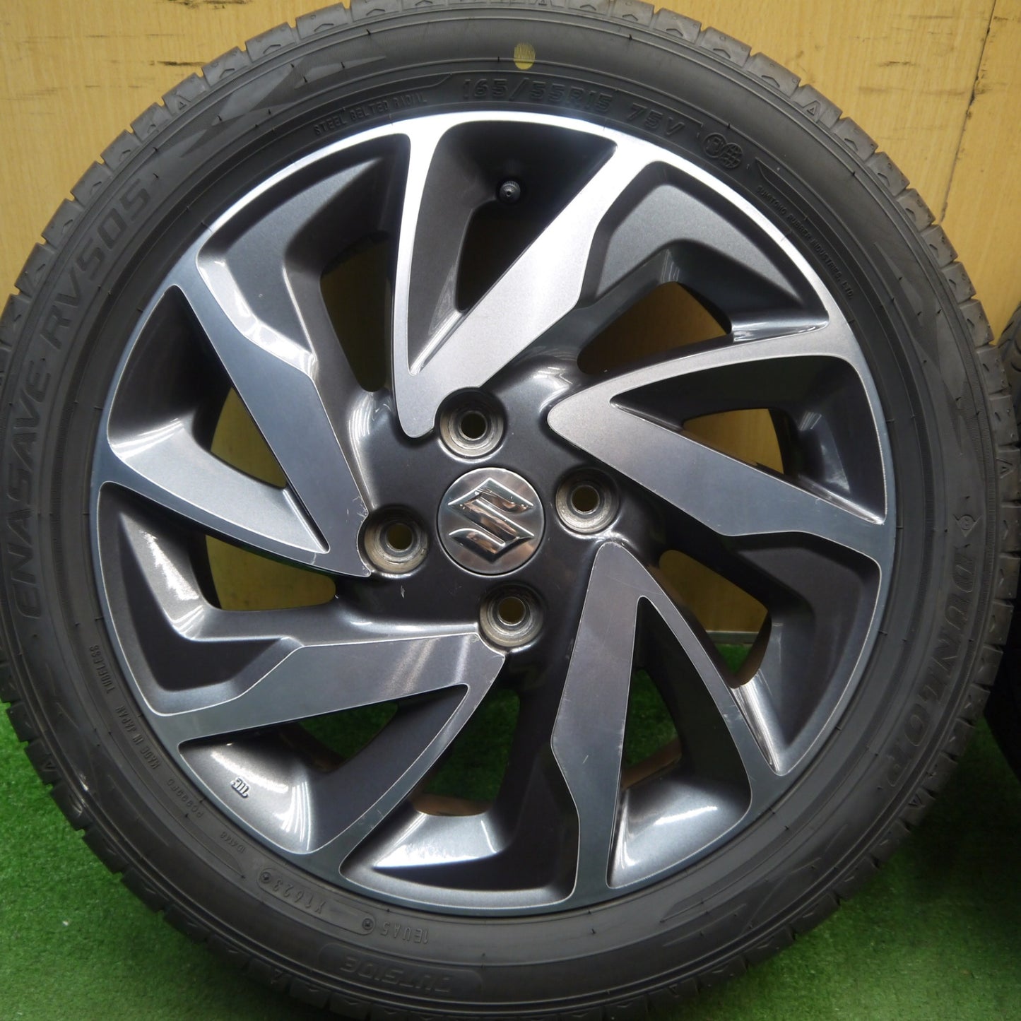 4本価格！23年★スズキ スペーシア カスタム 純正 165/55R15 ダンロップ エナセーブ RV505 15インチ PCD100/4H★5092905Hノ