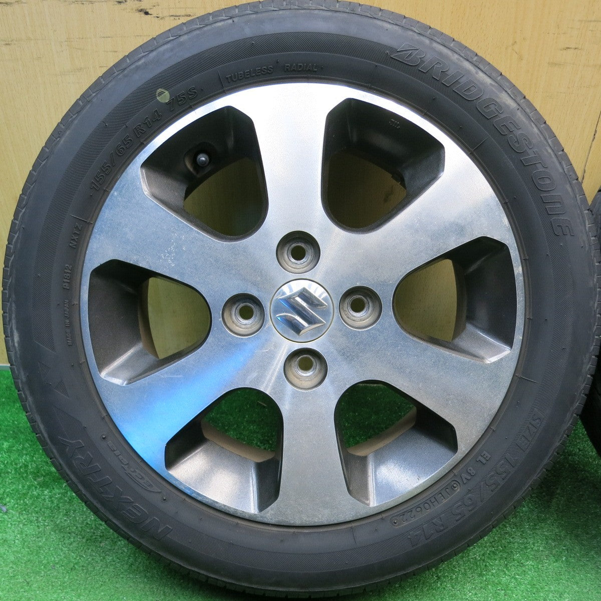 4本価格！22年★スズキ MH22S ワゴンR 純正 155/65R14 ブリヂストン ネクストリー エコピア 14インチ PCD100/4H★6022606HAノ