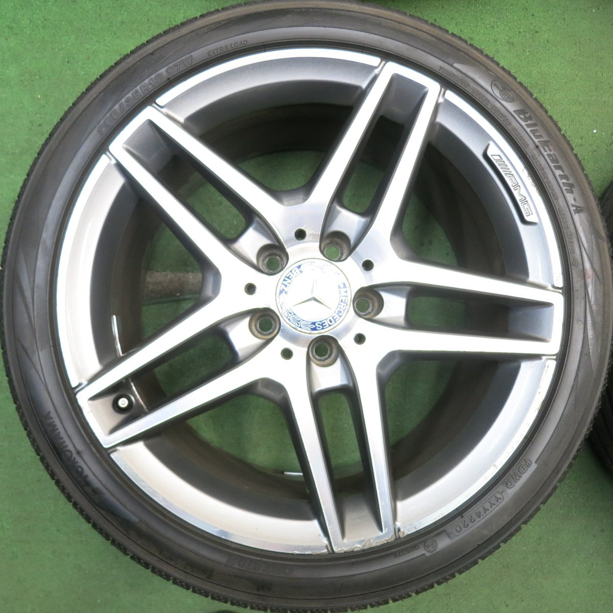 バリ溝！9.5分★ベンツ W212 Eクラス 純正 AMG 245/40R18 265/35R18 ヨコハマ BluEarth-A 18インチ PCD112/5H★5080209HAノ