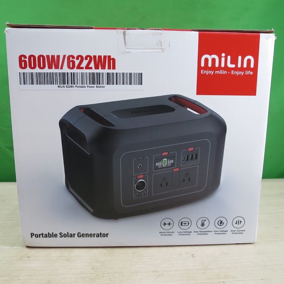 キレイ・付属品あり☆MILIN ミリン ポータブル電源 MLPS001 AC600W 622Wh☆