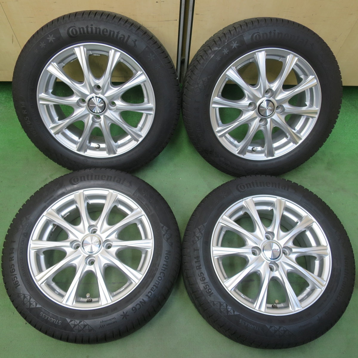 キレイ！22年★スタッドレス 165/65R14 コンチネンタル ノースコンタクト NC6 ILLUGA 社外 アルミ 14インチ PCD100/4H★6042512イス
