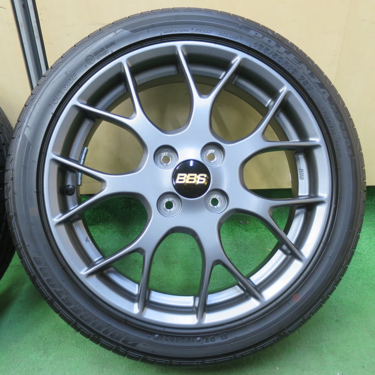 新車外し！24年★ダイハツ コペン GRスポーツ 純正 OP BBS製 DH001L 165/50R16 ブリヂストン ポテンザ RE050A 16インチ PCD100/4H★5091105イノ