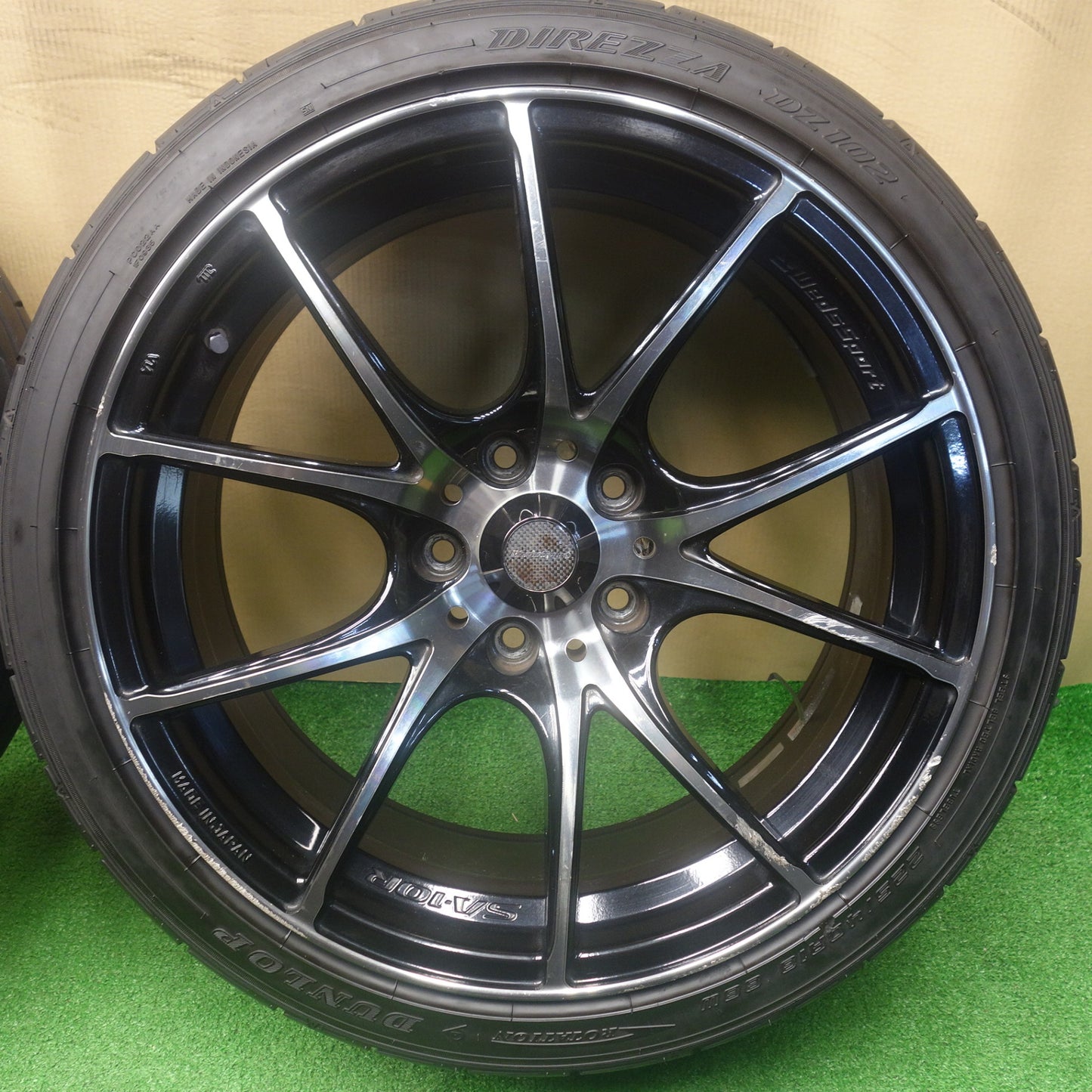 バリ溝！22年！9.5分★WedsSport SA-10R 225/40R18 ダンロップ DIREZZA DZ102 ウェッズスポーツ ディレッツァ 18インチ PCD114.3/5H★6041001KTノ