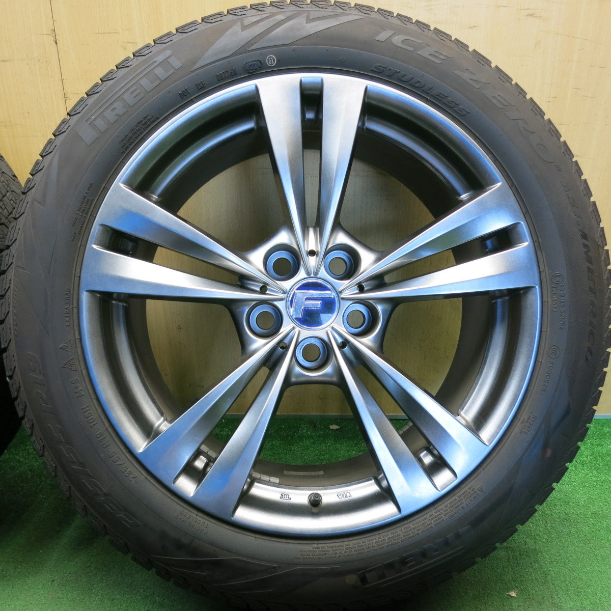 バリ溝！24年！キレイ！9.5分◎ミライ 等 Lehrmeister L-F LOUNGE 235/55R19 スタッドレス ピレリ アイスゼロ アシンメトリコ レアマイスター LF ラウンジ 19インチ PCD120/5H◎6070201HAス