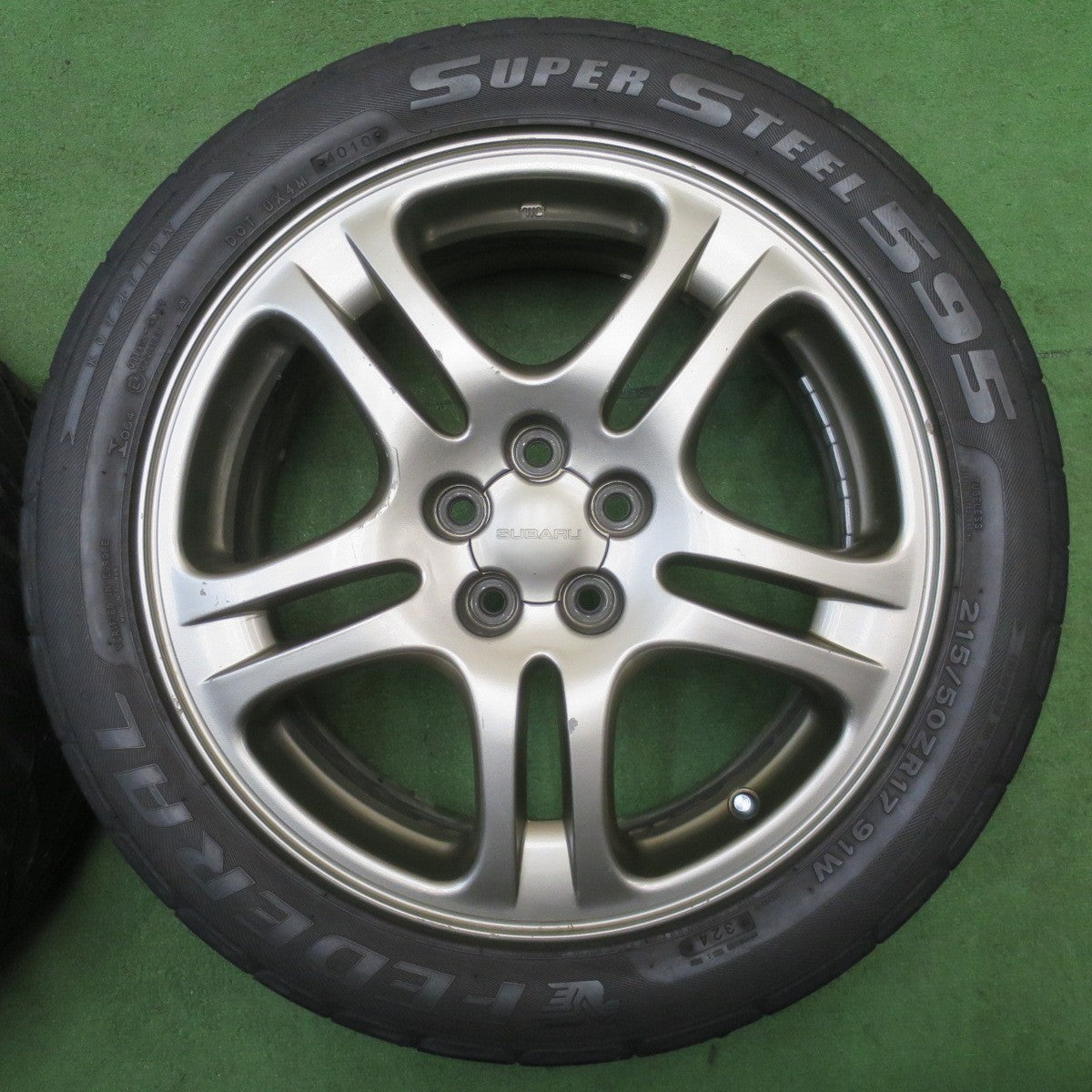 4本価格★スバル BH5 レガシィ 純正 215/50R17 フェデラル SUPER STEEL 595 17インチ PCD100/5H★6041402NJノ