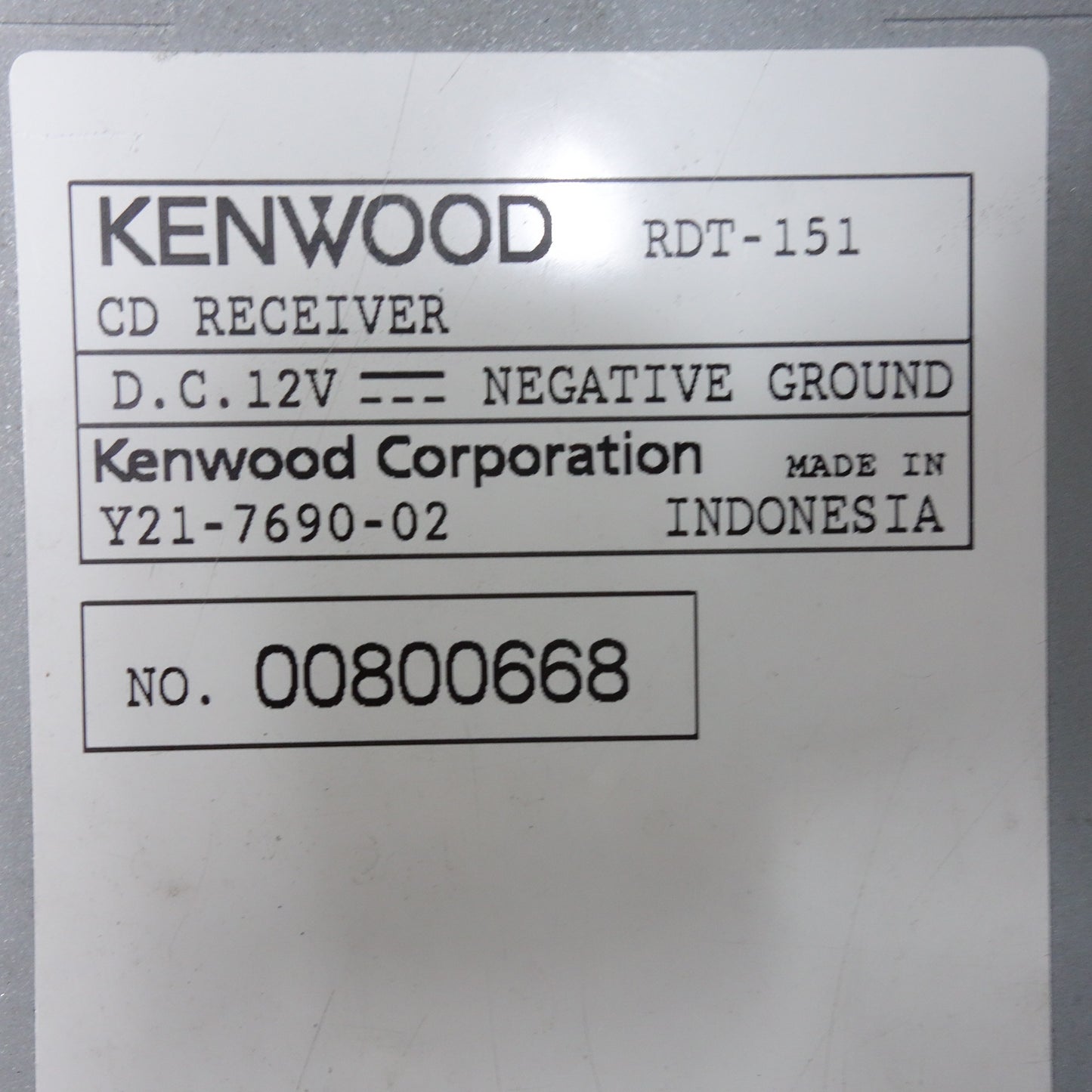 [送料無料] ◆KENWOOD ケンウッド CD プレーヤー デッキ RDT-151 レシーバー 1DIN コンポ カー オーディオ ステレオ 現状品◆