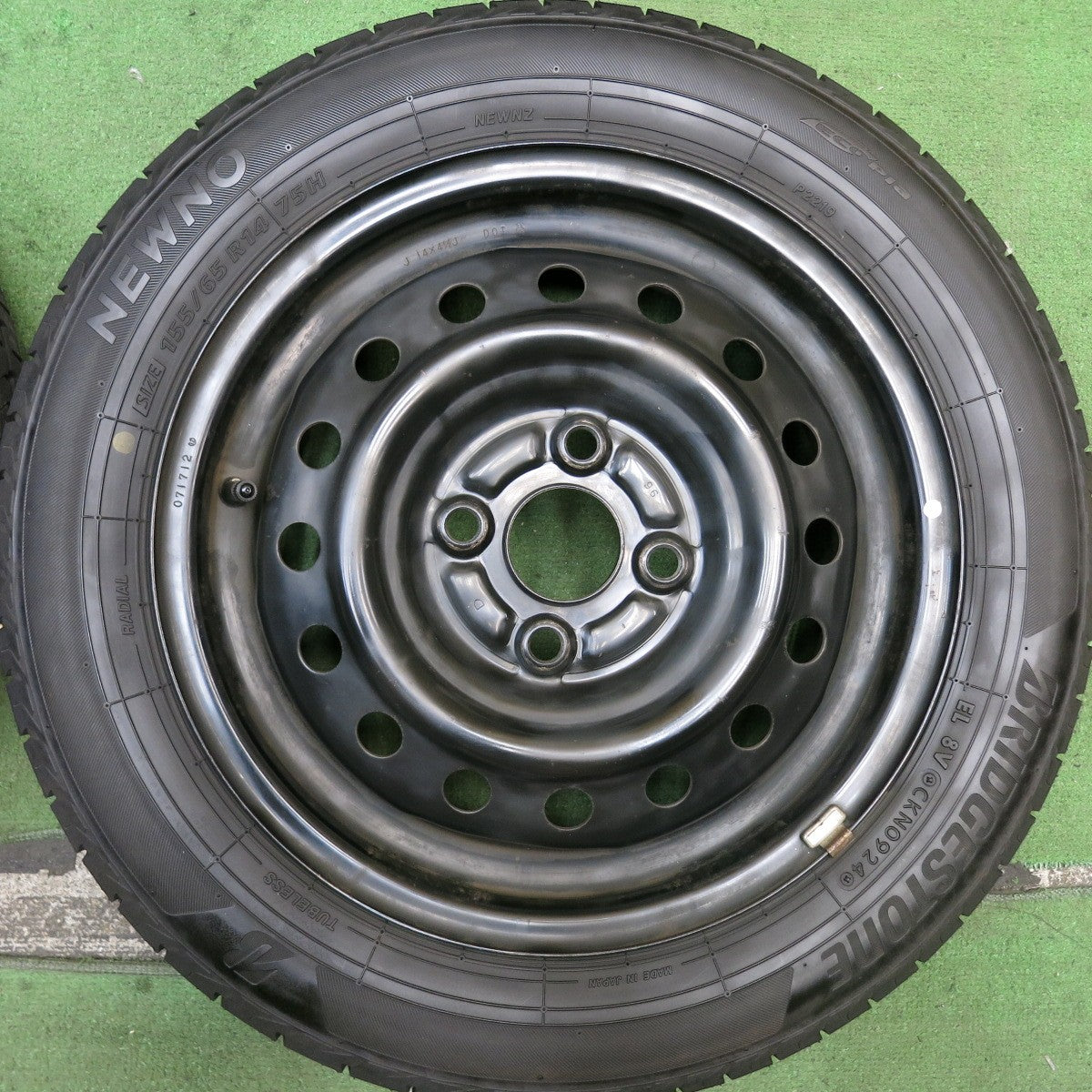 4本価格！24年★155/65R14 ブリヂストン NEWNO スチール ホイール 14インチ PCD100/4H★5083104HAノ