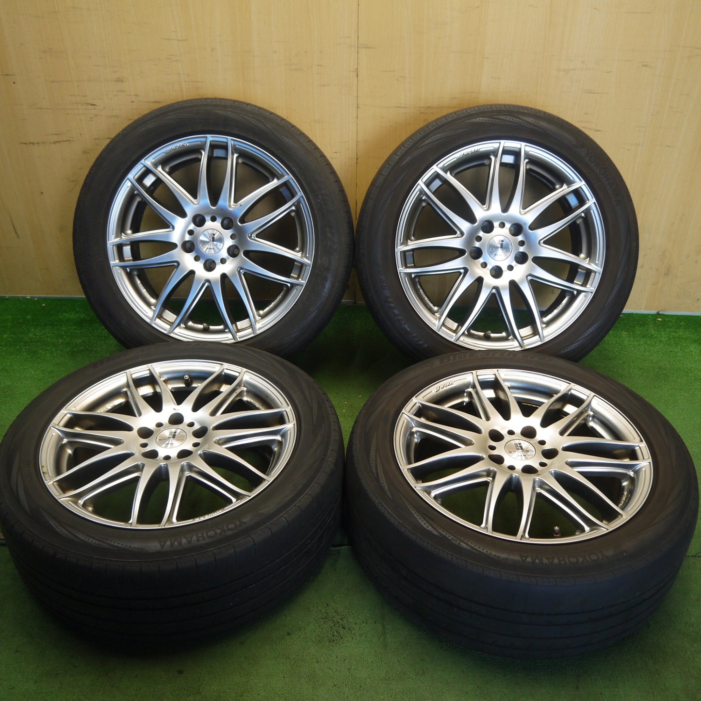 4本価格◎WORK SPORBO DURATA 235/50R18 ヨコハマ ブルーアース RV-02 ワーク スポルボ デュラータ 18インチ PCD114.3/5H◎6063003Hノ