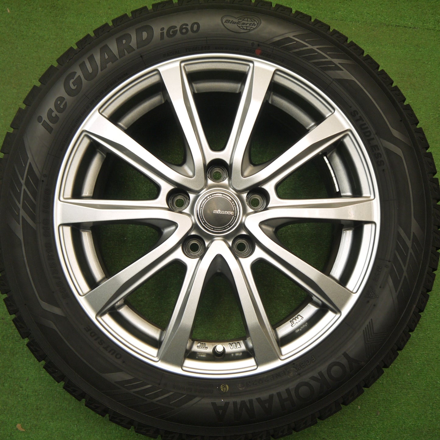 バリ溝！23年！キレイ！9.5分★スタッドレス 205/55R16 ヨコハマ アイスガード iG60 MiLLOUS VX ミルアス 16インチ PCD114.3/5H★5120805Hス