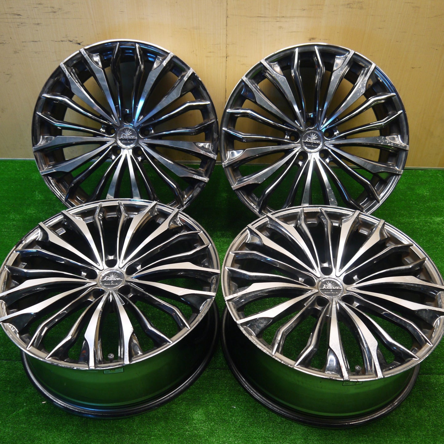 4本価格★Kranze Felsen 358EVO weds 21インチ ホイール 21×8.5J クレンツェ フェルゼン 358 エボ PCD114.3/5H 現状品★5100805Hホ