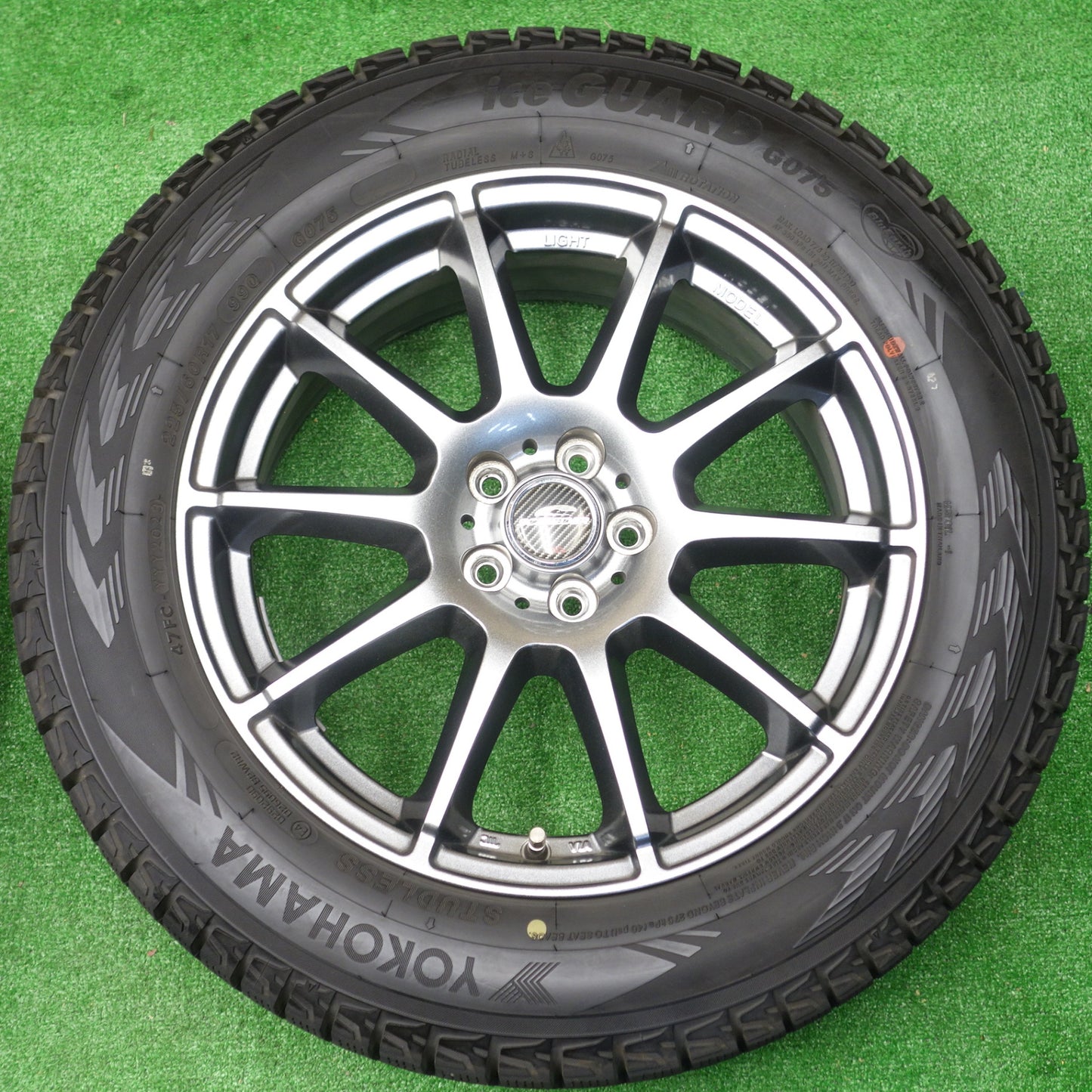 バリ溝！23年！キレイ！9.5分★フォレスター 等 225/60R17 スタッドレス ヨコハマ アイスガード G075 SCHNEIDER MiD シュナイダー 17インチ PCD100/5H★5120403KTス