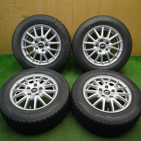 バリ溝！キレイ！9分★スタッドレス 195/65R15 ダンロップ ウインターマックス WM01 SCHNEIDER MiD シュナイダー 15インチ PCD114.3/5H★5042108Hス