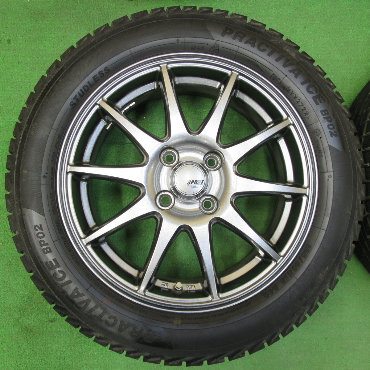 *送料無料* バリ溝！22年！キレイ！ほぼ10分★スタッドレス 185/60R15 プラクティバ アイス BP02 SPORT ABELIA 15インチ PCD100/4H★4060506イス