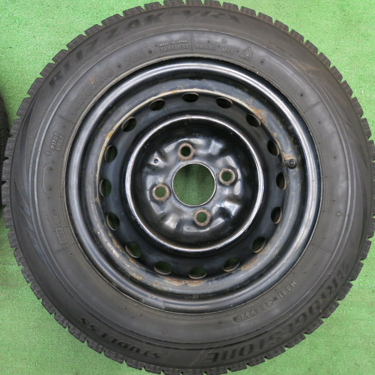 4本価格★日産 純正 スチール 145/80R13 スタッドレス ブリヂストン ブリザック VRX 13インチ PCD100/4H★6041806HAス