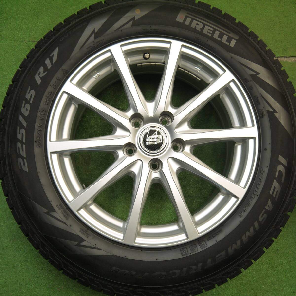 バリ溝！キレイ！8.5分★スタッドレス 225/65R17 ピレリ アイスアシンメトリコ プラス STRANGER ストレンジャー 17インチ PCD114.3/5H★5031208Hス