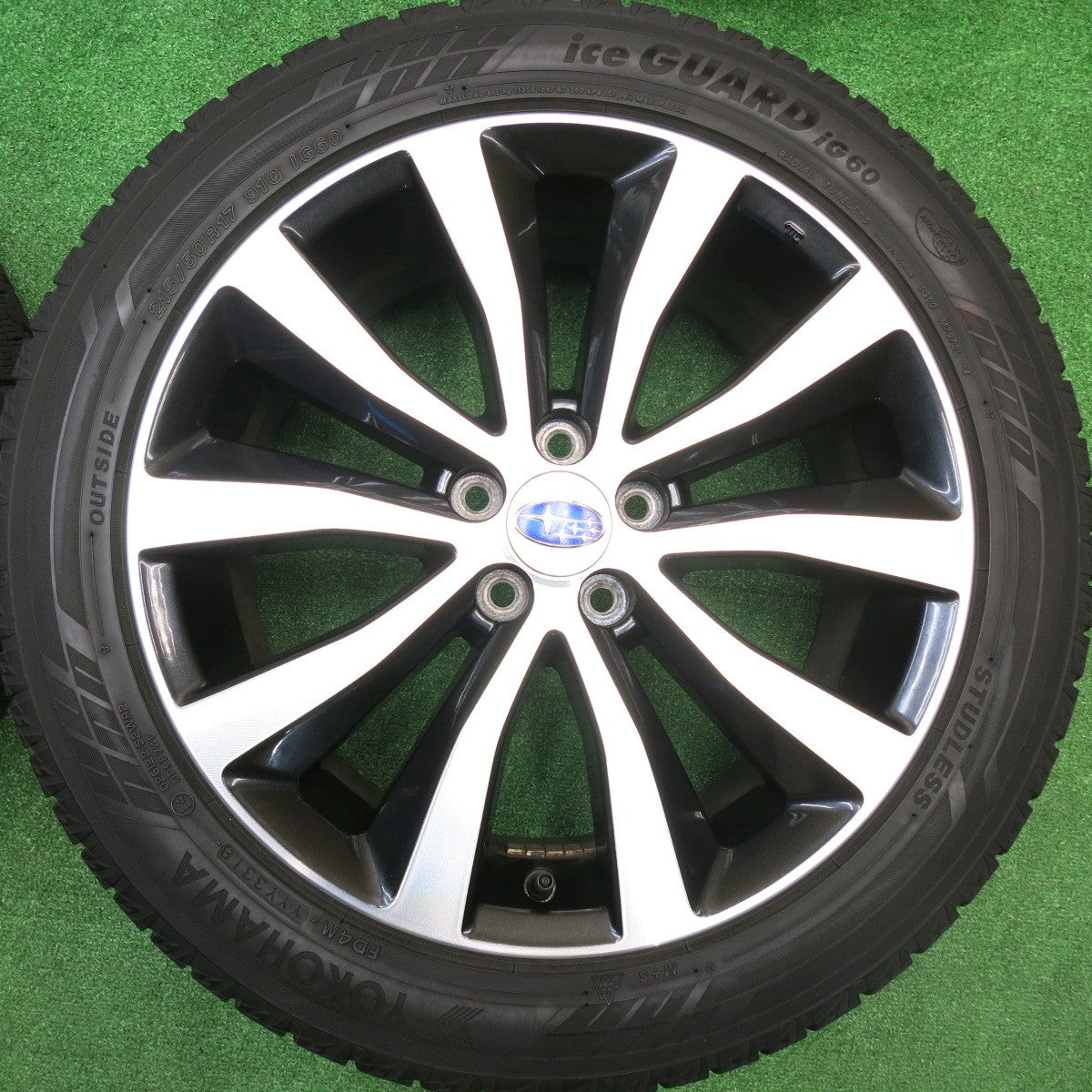 バリ溝！キレイ！8.5分★スバル エクシーガ クロスオーバー7 純正 215/50R17 スタッドレス ヨコハマ アイスガード iG60 17インチ PCD100/5H★5102305HAス