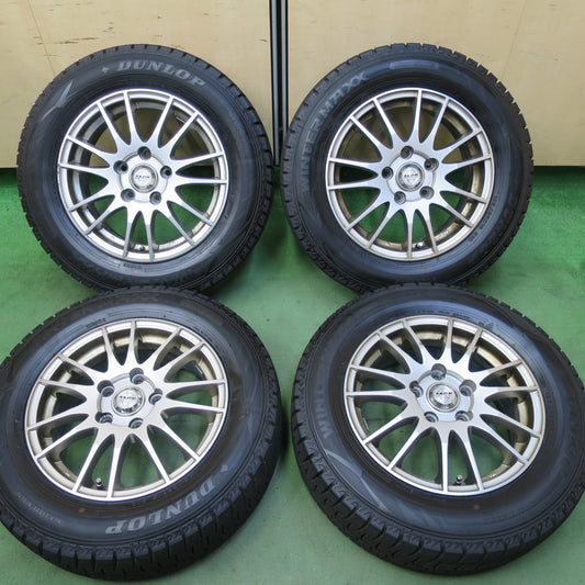 バリ溝！24年！9.5分以上★スタッドレス 195/65R15 ダンロップ ウインターマックス WM02 ZACK JP-104 MONZA ザック 15インチ PCD114.3/5H★5071001TTス