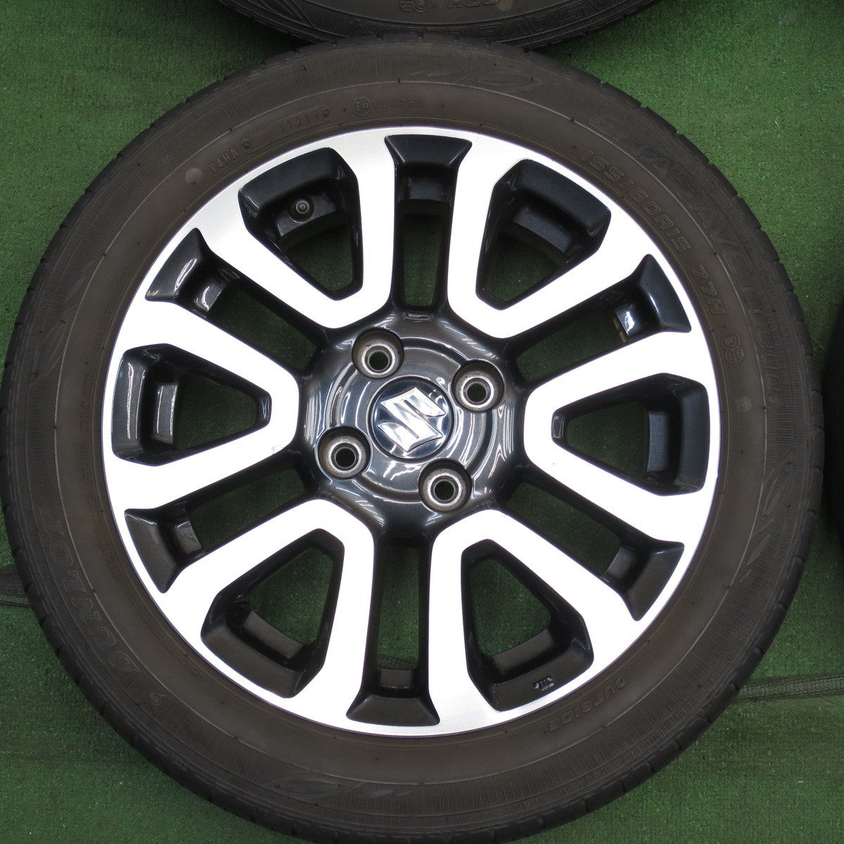*送料無料* 4本価格★スズキ ハスラー 純正 165/60R15 ダンロップ エナセーブ EC300+ 15インチ PCD100/4H★4041601クノ