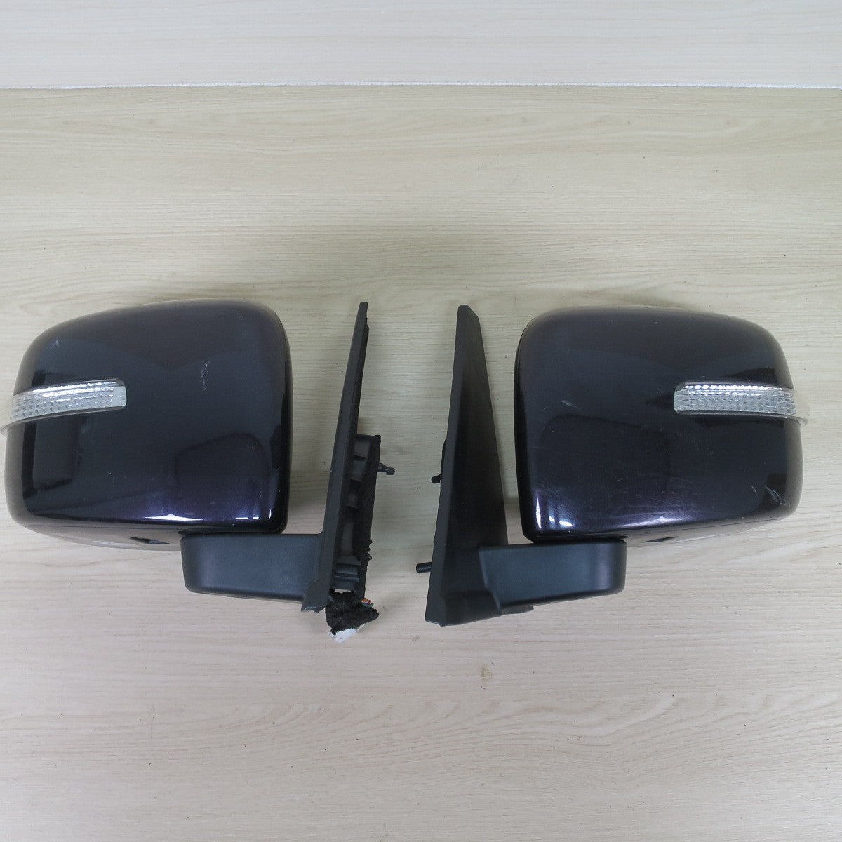左右セット♪スズキ MK21S パレット 純正 ドア ミラー 70K0 L ZED 不明 ウインカー 内蔵 サイド カー パーツ 黒 ブラック♪ [送料無料]