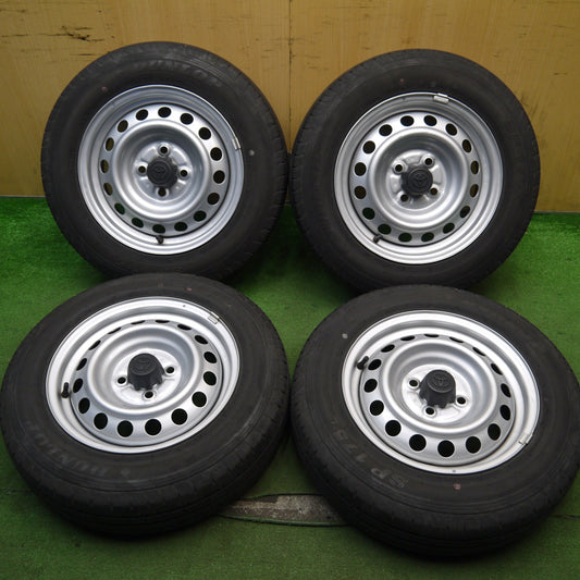キレイ！22年★トヨタ サクシード プロボックス 等 純正 スチール 155/80R14 88/86N ダンロップ SP175L 14インチ PCD100/4H★5053005Hノ