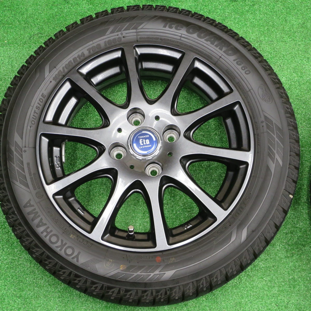 ほぼ未使用！24年！キレイ★スタッドレス 165/65R14 ヨコハマ アイスガード iG60 TIRADO Eta LA STRADA ティラード ラストラーダ 14インチ PCD100/4H★5121001NKス
